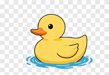 Yellow Rubber Duck Floating PNG