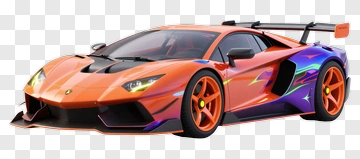 Orange And Purple Sports Car PNG