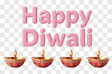 Happy Diwali With Diyas PNG