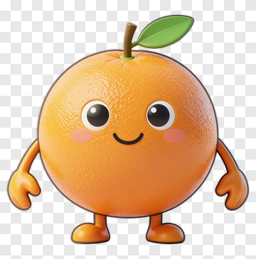 Cute Cartoon Orange Character PNG