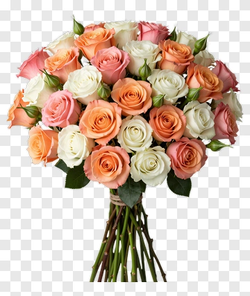 Rose Bouquet In Pastel Tones PNG