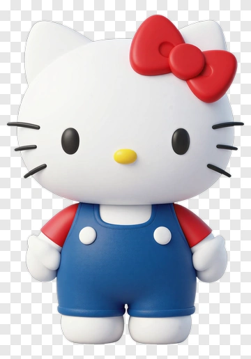 Hello Kitty In Overalls PNG