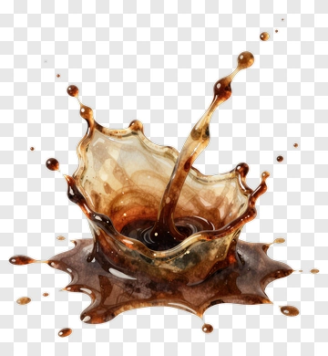 Coffee Splash In Realistic Watercolor Style PNG