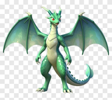 Green Dragon With Wings PNG