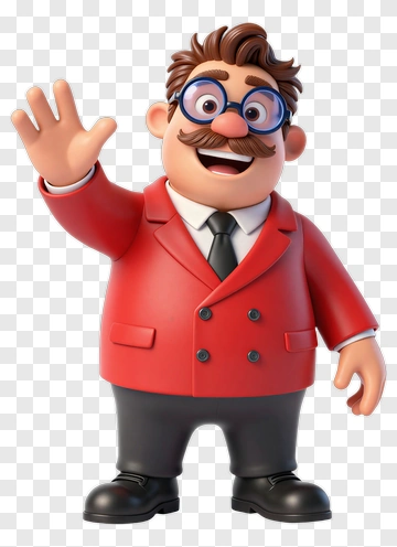 Friendly Man In Red Suit Waving PNG