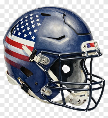 Football Helmet With American Flag Design PNG