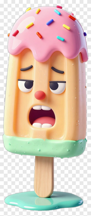 Funny Ice Cream Popsicle With Sprinkles PNG
