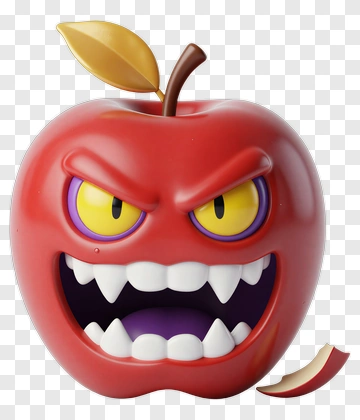 Fierce Monster Apple Toy PNG