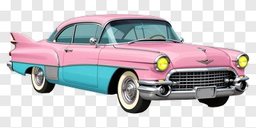 Retro Pink And Blue Classic Car PNG