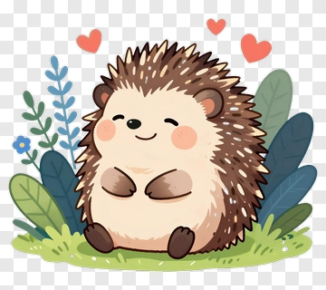 Cute Hedgehog In Nature PNG