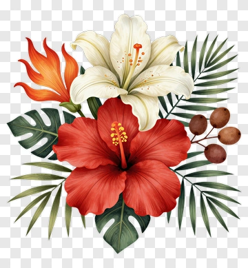 Tropical Flower Arrangement PNG