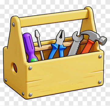 Yellow Tool Box With Tools PNG