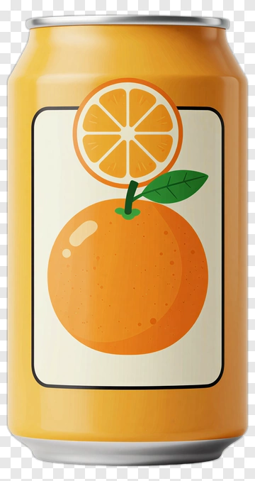 Orange Soda Can Design PNG
