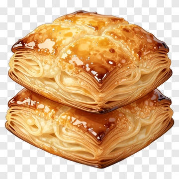Golden Pastry With Flaky Layers PNG