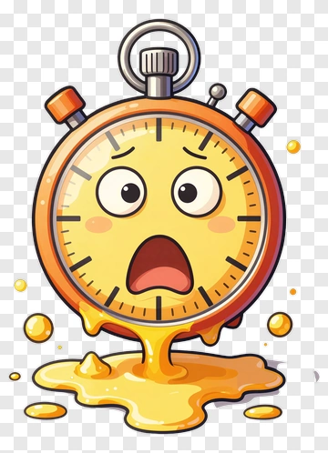 Melting Stopwatch With Surprised Face PNG