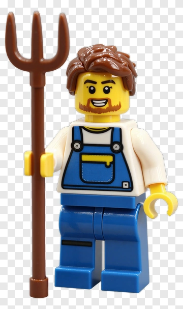Lego Farmer With Fork PNG