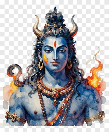 Blue Shiva With Fire And Torus PNG