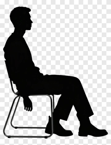 Silhouette Of A Seated Person PNG