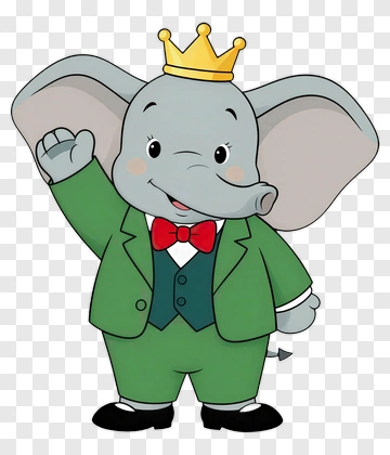 Cartoon Elephant King PNG