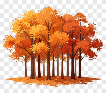 Autumn Trees In Warm Colors PNG