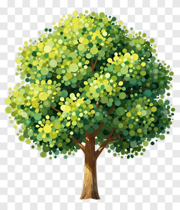 Tree With Circular Leaves PNG