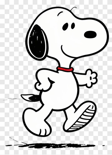 Snoopy Running With Red Collar PNG