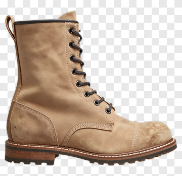 Classic Brown Leather Work Boot PNG