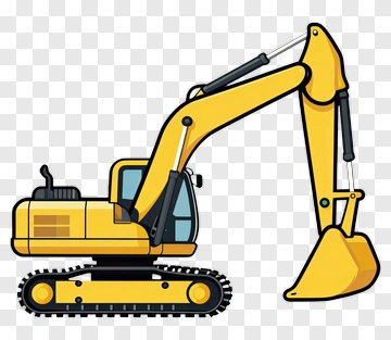 Yellow Excavator PNG