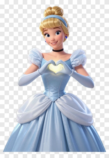 Cinderella Holding A Heart PNG