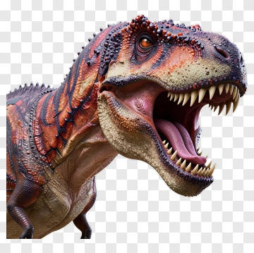 Tyrannosaurus Rex With Spines And Open Mouth PNG
