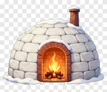 Cozy Igloo Fireplace In Snow PNG