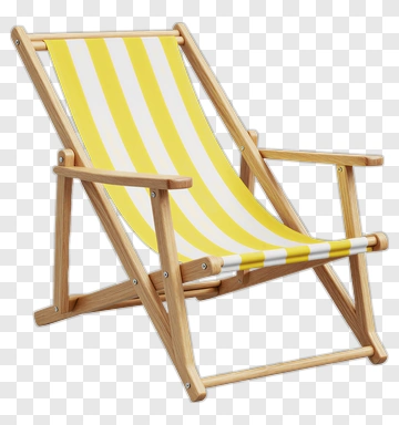 Yellow And White Beach Chair PNG