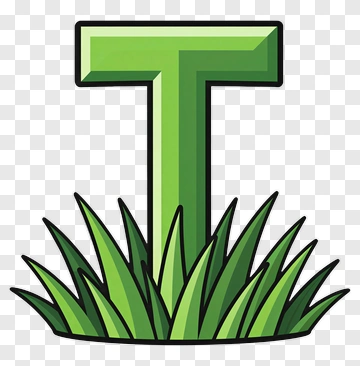 Cartoon Letter T Growing In Grass PNG