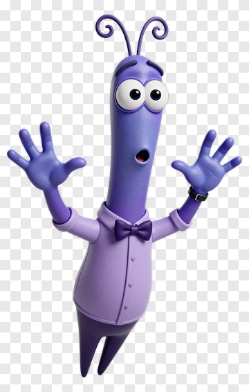 Surprised Purple Insect Character PNG