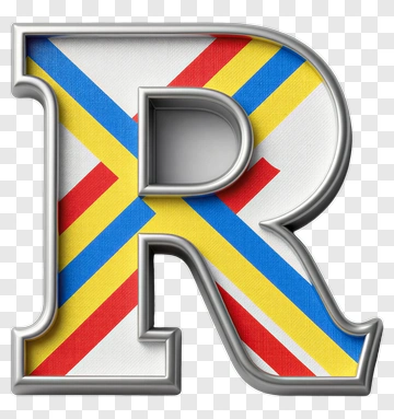 Letter R With Flag Pattern PNG