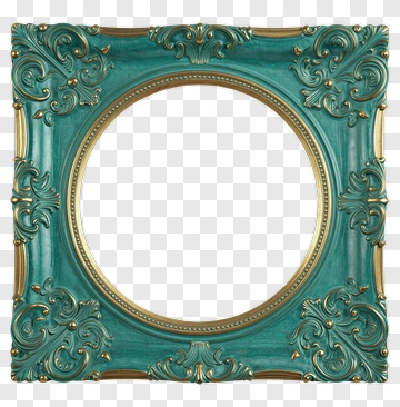 Teal And Gold Ornate Frame PNG