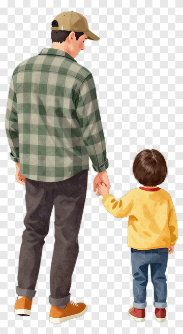 Father And Child Walking Together PNG