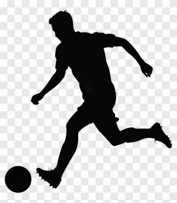 Soccer Player In Action Silhouette PNG