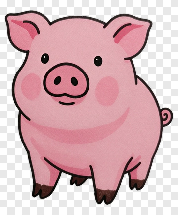 Cute Pink Pig PNG