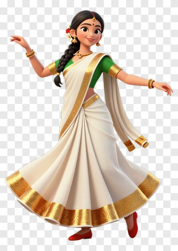 Graceful Indian Dancer In Traditional Sari PNG