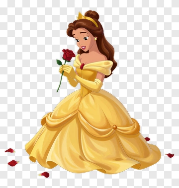 Belle Holding A Red Rose PNG