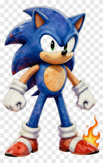 Sonic The Hedgehog With Fire Effect PNG