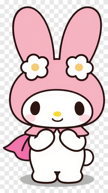 My Melody With Flowers And Cape PNG