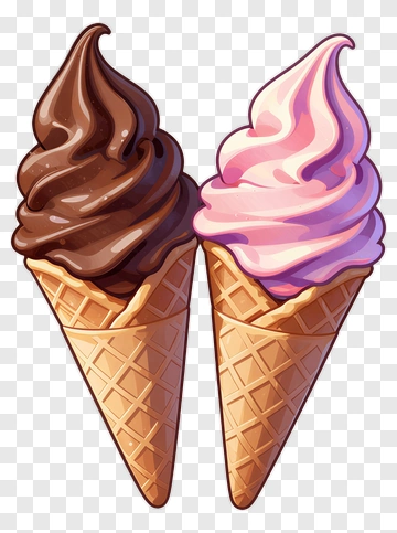 Two Ice Cream Cones PNG