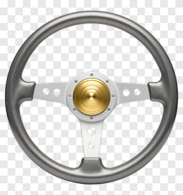 Classic Steering Wheel With Gold Center PNG