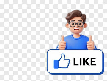 Man Giving Thumbs Up With Like Button PNG