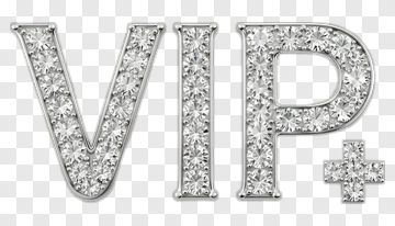 VIP Plus Sign With Diamond Accents PNG