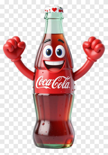 Coca-Cola Bottle Cartoon Character PNG