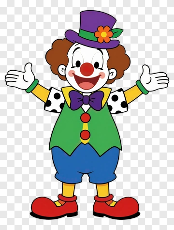 Happy Clown Character PNG