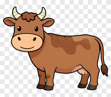 Cartoon Cow With Horns PNG